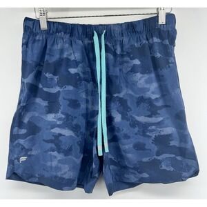 Fabletics Shorts Mens Blue Camo Medium/Large 32 7" Inseam Stretch